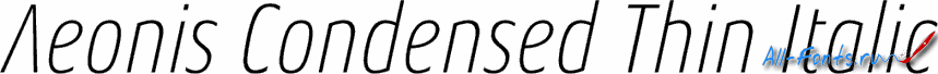 Картинка Шрифта Aeonis Condensed Thin Italic