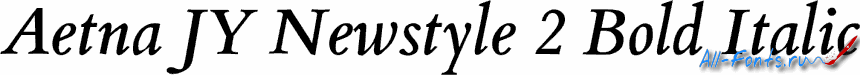 Картинка Шрифта Aetna JY Newstyle 2 Bold Italic