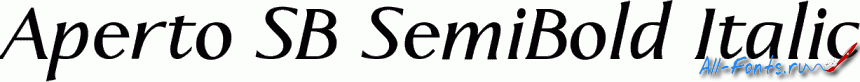 Картинка Шрифта Aperto SB SemiBold Italic 
