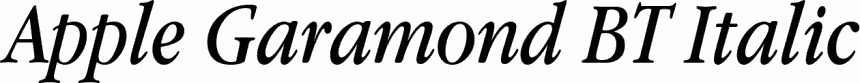 Картинка Шрифта Apple Garamond BT Italic 