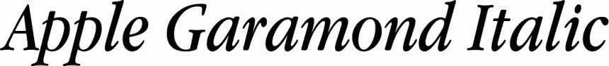 Картинка Шрифта Apple Garamond Italic 