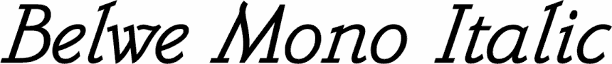 Картинка Шрифта Belwe Mono Italic