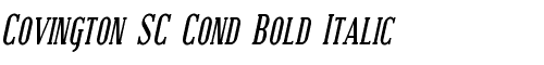 Картинка Шрифта Covington SC Cond Bold Italic