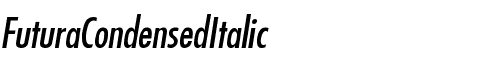 Картинка Шрифта Futura-Condensed-Italic Regular