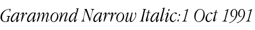 Картинка Шрифта Garamond Narrow Italic