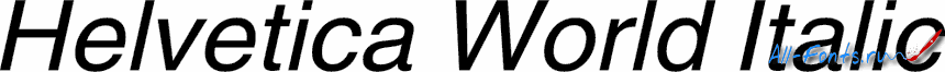 Картинка Шрифта Helvetica World Italic