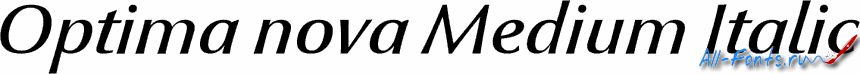 Картинка Шрифта Optima nova Medium Italic