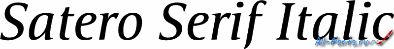 Картинка Шрифта Satero Serif Italic