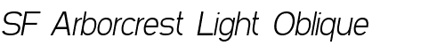 Картинка Шрифта SF Arborcrest Light Oblique
