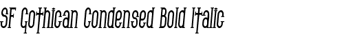 Картинка Шрифта SF Gothican Condensed Bold Italic
