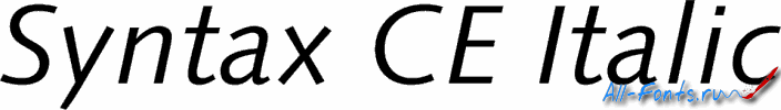 Картинка Шрифта Syntax CE Italic