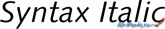 Картинка Шрифта Syntax Italic