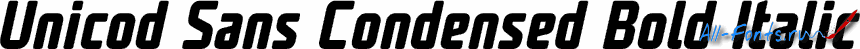 Картинка Шрифта Unicod Sans Condensed Bold Italic