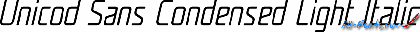 Картинка Шрифта Unicod Sans Condensed Light Italic