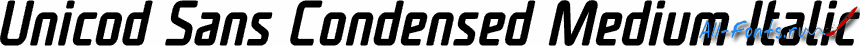 Картинка Шрифта Unicod Sans Condensed Medium Italic