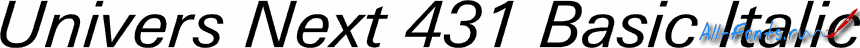 Картинка Шрифта Univers Next 431 Basic Italic