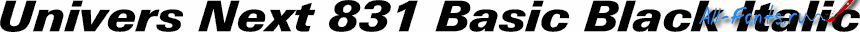 Картинка Шрифта Univers Next 831 Basic Black Italic