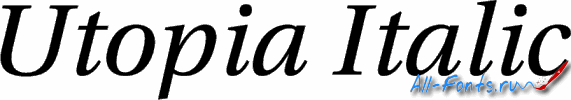Картинка Шрифта Utopia Italic