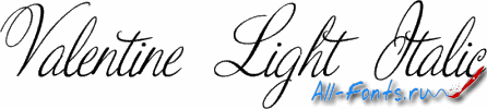 Картинка Шрифта Valentine Light Italic