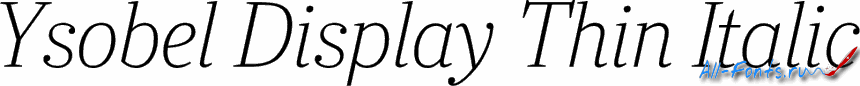 Картинка Шрифта Ysobel Display Thin Italic